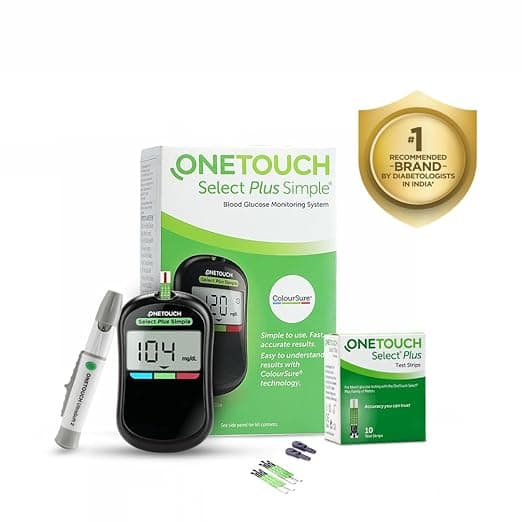 OneTouch Select Plus Simple Glucose Monitoring Device(Free 10 Strips)
